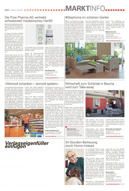 Beitrag Zürcher Oberländer Zeitung vom 24. April 2020