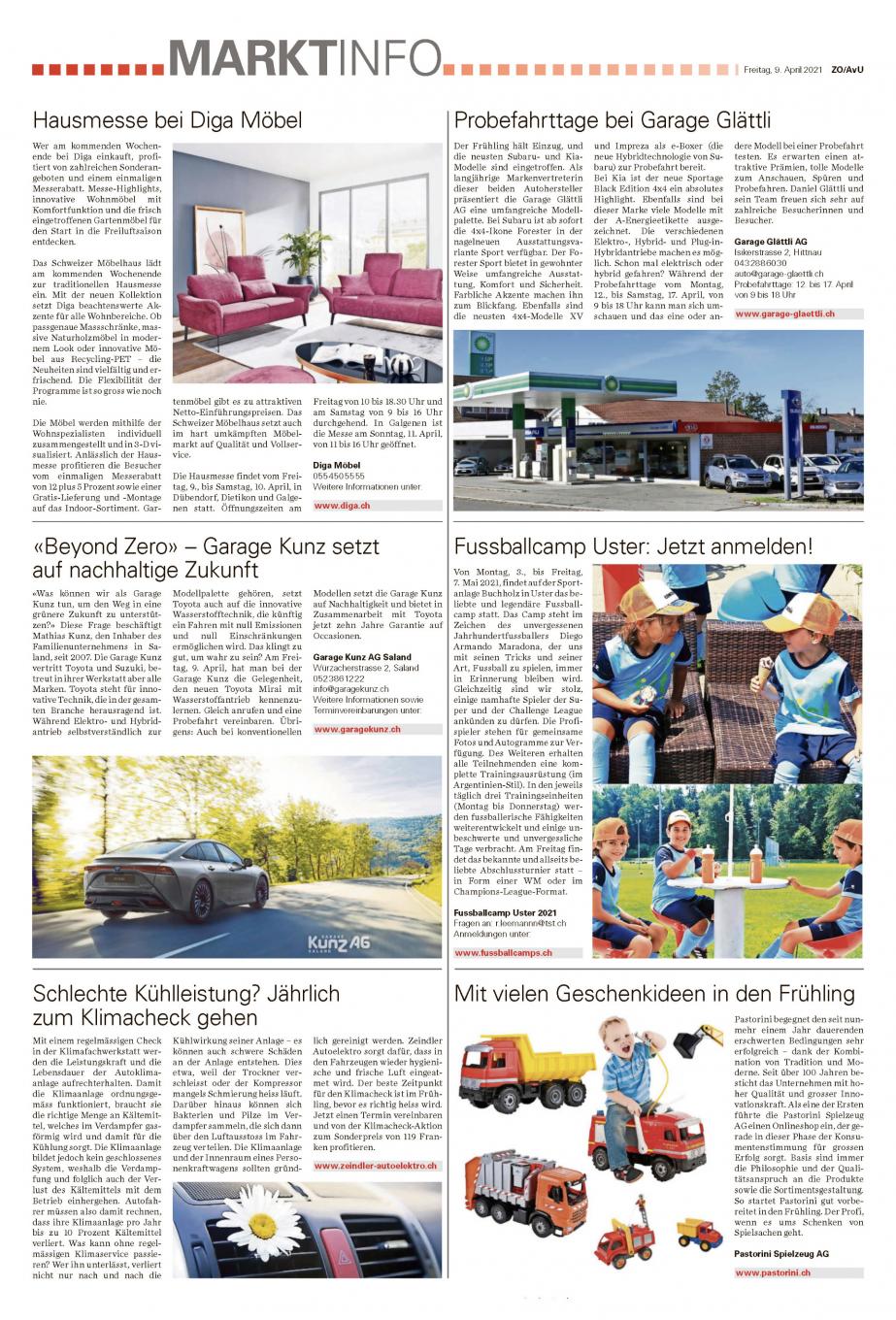 Züricher Oberländer Zeitung Ausgabe vom 9. April 2021
