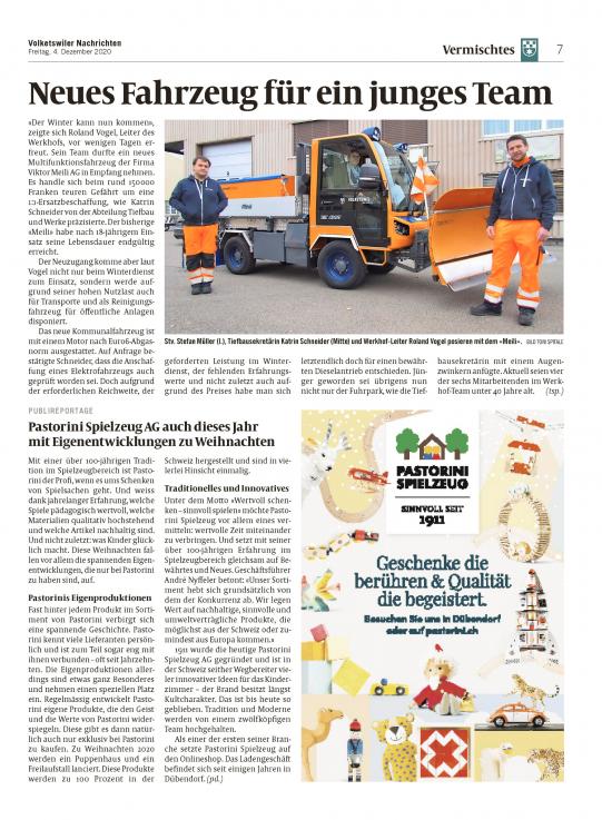 Volketswiler Nachrichten vom 4. Dezember 2020