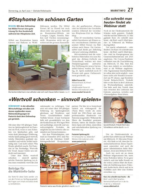 Glattaler / Volketswiler 30. April 2020